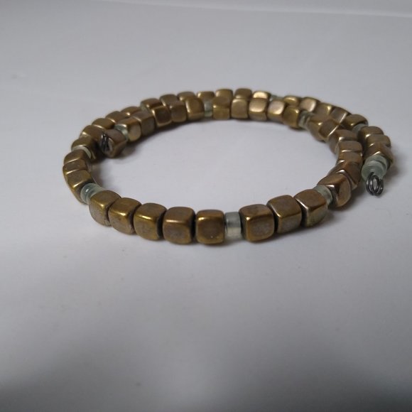 Vintage Square Metal Bead Expanding Bracelet - Picture 4 of 13